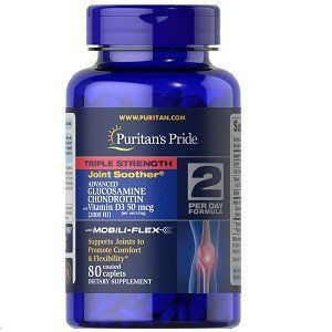Для суставов и связок Puritan's Pride Triple Strength Glucosamine Chondroitin with Vitamin D3 (80 капсул.) 1301031 фото