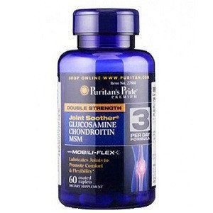 Комплекс для суставов и связок Puritan's Pride Double Strength Glucosamine Chondroitin & MSM (60 капсул.) 1301029 фото