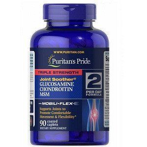 Для суставов и связок Puritan's Pride Triple Strength Glucosamine Chondroitin MSM (90 капсул.) 1301030 фото