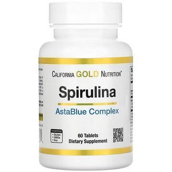 Спирулина California Gold Nutrition Spirulina AstaBlue Complex	(60 таблеток.) 0402005 фото