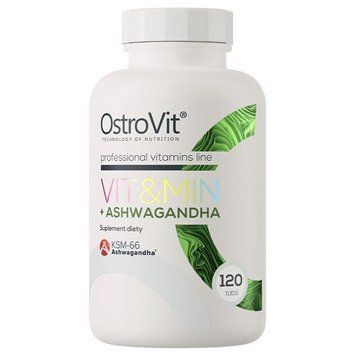 Вітаміни OstroVit VIT&MIN + Ashwagandha (120 таблеток.) 0306028 фото