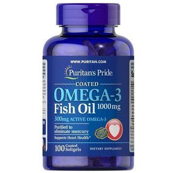 Витамины омега 3 Puritan's Pride Omega-3 1000 mg (100 капсул.) 0501063 фото