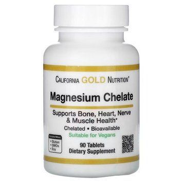 Витамины и минералы California Gold Nutrition Magnesium Chelate (90 таблеток.) 0316008 фото