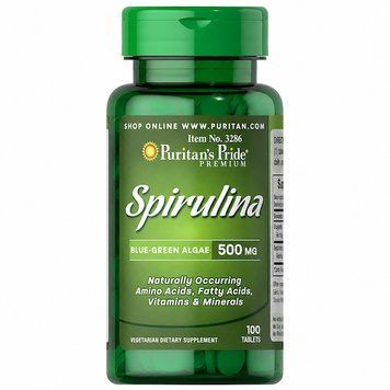Спирулина Puritan's Pride Spirulina 500mg (100 таблеток.) 0402015 фото