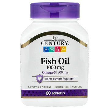 Омега 3 21st Century Fish Oil 1000 mg (60 капсул.) 0501005 фото