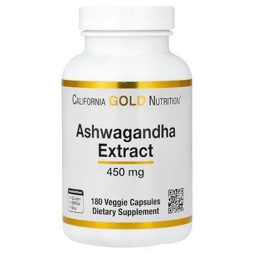 Витамины California Gold Nutrition Ashwagandha Extract 450 mg (180 капсул.) 0203004 фото