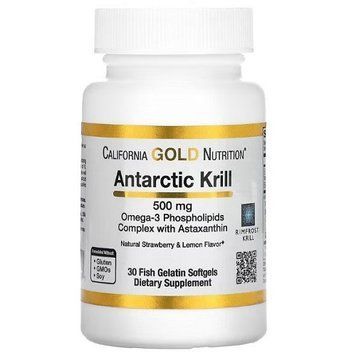 Масло антартического криля с астаксантином California Gold Nutrition Antarctic Krill 500 mg (30 капсул.) 0501018 фото