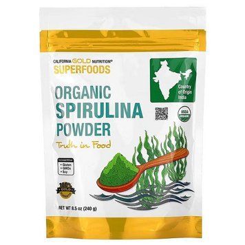 Спирулина California Gold Nutrition Organic Spirulina Powder (240 грамм.) 0402002 фото