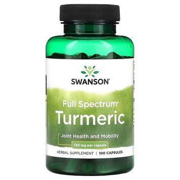Куркума Swanson Full Spectrum Turmeric 720 mg (100 капсул.) 0212008 фото