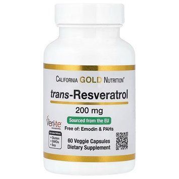 Вітаміни California Gold Nutrition trans-Resveratrol 200 mg (60 капсул.) 0215001 фото
