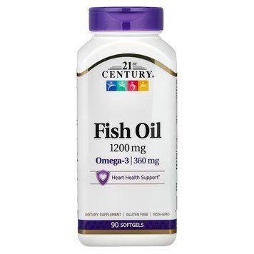 Вітаміни омега 3 21st Century Fish Oil 1200 mg (90 капсул.) 0501004 фото