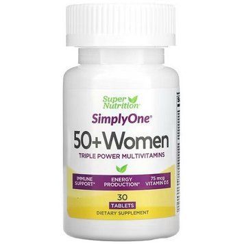 Вітаміни для жінок 50+ Super Nutrition Simply One 50+ Women Triple Power Multivitamins (30 таблеток.) 0308028 фото