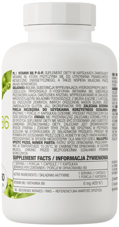 Фото Витамин B6 Пиридоксин OstroVit Vitamin B6 P-5-P (60 капсул.)